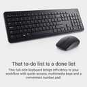 Dell Keyboard and Mouse - KM3322W - US English - USB Plunger Wireless RF 2.40 GHz Keyboard - Black - USB Wireless RF Mouse - Optical - 1000 dpi - Scroll Wheel - Black - Multimedia, Mute, Volume Up, Vo