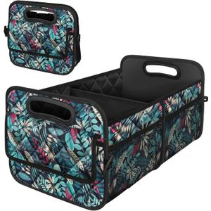 Deosk Car Trunk Organzier for suv,Car Organziers and Storage with 6 Big Pocket,Car Accessories Women/Men 50L Waterproof Polyester Car/SUV/Minivan/Truck(Medium, Leaves)
