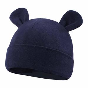 2 x Duoyeree Baby Hat Newborn Hat Adorable Cotton Bear Ear Beanie Cap for Infant Girl Boy 0-6 Months Navy
