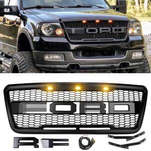 For 2004 2005 2006 2007 2008 Ford F150 F-150 Raptor Style Grill Front Grille Mesh with LED 