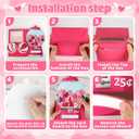 2 x Valentines Day Mailbox with 40 Greeting Cards DIY Valentines Gumball Machine Box Crafts Candy Cards for Gifts Exchange Party Favors