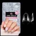 UNA GELLA Short Almond Gel Nail Tips: 504PCS Acylic Nail Tips Almond Shape Extra Short Pre Etched Half Cover 12sizes Salon Quality Soft Press On Nails DIY for Home Nails Extension