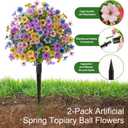 Alupssuc 2Pcs 20" Artificial Topiary Ball Flowers for Outdoors Decoration