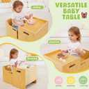 MallBest Montessori Weaning Table and Chair Set-Adjustable seat Height Wooden Toddler TableKids Activity Step StoolsKids Funiture for Eating Drawing Reading