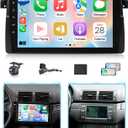 8Core Android Stereo for BMW 325i E46 328i 1998-2005 Radio for BMW M3 2000-2006 Wireless Apple CarPlay Android Auto, 4G + 64G 9IN IPS Touch Screen for 330i 5G WiFi/GPS Navi/BT/FM/RDS/DSP/EQ/SWC