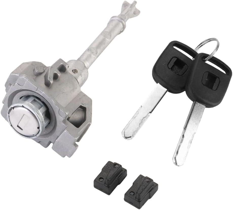 Front Door Lock Cylinder Set with Keys for Honda Civic 2012-2015 | 2 Keys, Silver Tone | Driver Side Door Lock Cylinder Replaces 72185-TR0-A01