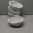 Barydat 6 Pcs Small Wicker Picnic Basket with Handle Flower Girl Baskets Oval Willow Woven Braided Gift Basket for Easter Weddings Baby Shower Home Garden Decor (White,9" x 7" x 4")