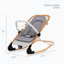 Dream On Me Rock On Me 2-in-1 Baby Rocker and Stationary Seat, Adjustable Recline, Gentle Music & Vibration, 3-Point Safety Harness, Detachable Toy Bar, Folds Compact for Travel Grey