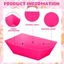 Uiifan Paper Food Boats Disposable Paper Food Tray Grease Resistant Disposable Serving Tray Cardboard Hot Dog Holder for Burgers Fries Sandwiches Picnic Party (Pink,4.9"x3"x2")