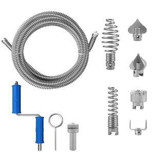 Drain Snake, Drain Auger with Drill Attachment, 16.4 Feet By 5MM Plumbing Snake Auto Feed Flexible Hair Drain Clog Remover for Kitchen, Bathrom and Shower Sink with Gloves