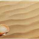 Sea Shells with Sand Bathroom Mat Rugs Microfiber Faux Cashmere Thick Plush Bath Mat Non-Slip Water Absorbent Bath Carpet for Bathtub Bathroom Floor Tub 16X24 Inch