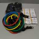 Resistance Bands Set with Yellow Handles, Exercise/Workout/Fitness Bands with Door Anchor, Legs Ankle Straps for Resistance TrainingPhysical TherapyHome Gym Workout (10-150LBS-Colorful)