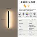 Mikeru 2Pack 23.6inch Outdoor Light Fixtures, 3000/4500/6000K 3 Color Modern Black Linear Wall Lights Front Porch Light Wall Mounted Led Lighting for Basement, Shop,Garage Non-Dimmable