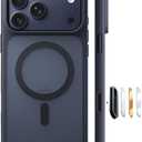 TORRAS Stronger Magnetic & Shockproof for iPhone 17 Pro Max Case, Fit for MagSafe, Military Grade Drop Protection, Camera Control, DIY Button, Slim for iPhone 17 Pro Max Case Translucent Matte Black