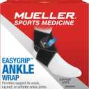 MUELLER Sports Medicine Easy Grip Adjustable Ankle Wrap, Ankle Pain Relief Support for Men and Women, Ideal for Sprains, Strains, Arthritis, Black, One Size