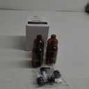 Vivaplex, 4, Large, 8 oz, Empty, Amber Glass Bottles with Black Lotion Pumps