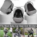 Baby Car Seat Cover, Extra Large Mesh Window, Breathable Fabric, Infant Windproof Canopy, Universal Fit CarSeat Covers for Babies, Machine Washable, Must Have Baby Gift. (Gray)