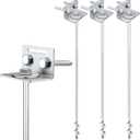 Ground Anchors Screw In - 24" Set of 4,6,8 with Brackets and Drill Bit - Earth Anchors - Mobile Home Anchors - Storage Shed Anchor Kit - Swing Set Anchors for Metal Swing Set - Playset Anchors - Ties