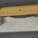 Toilet Paper Storage for Bathroom, Slim Basket Holder with Bamboo Lid, Foldable Organizer with Handle, Freestanding Stand for Small Spaces