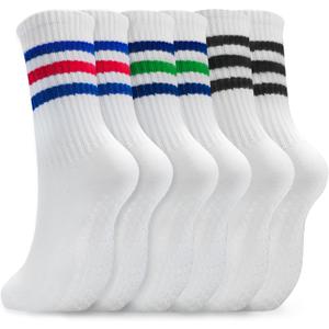2 x Pilates Socks for Women Non Slip, Cotton Crew Grippy Yoga Socks with Grips for Maternity Hospital Workout, 3 Pairs