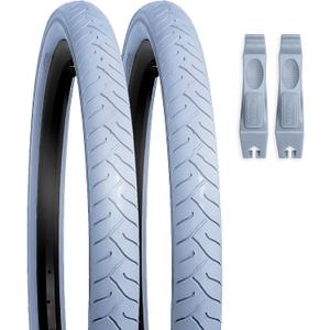 26"x2.125" Bike Tires +Lever - Fits Beach Cruiser, E-Bike & Mountain Bikes, MTB, Non-Foldable, Puncture Resistant