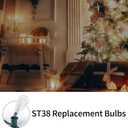 10 Pack ST38 Replacement Bulbs, 5W Edison Bulbs E12 Candelabra Base, Warm White Clear Glass Waterproof Incandescent for Outdoor String Lights & Patio Dcor