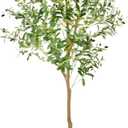 7FT Artificial Olive Tree,84 Inch Faux Olive Tree with Black Base Pot- Fake Olive Plant Potted - Artificial Silk Tree for Home Office Living Room Corner Decor Indoor-1 Pack (1pack)