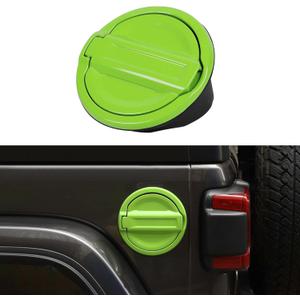 for JL Fuel Filler Door Gas Tank Cap Cover Fit for 2018-2026 Jeep Wrangler JL & Unlimited Sport Rubicon Sahara 2/4 Door, Aluminum Fuel Door Exterior Accessories(Green)