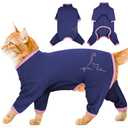 ADNIKIA Cat Pajamas for Cats Only, Sticky Hair Cat Clothes, Sphynx Hairless Cats Sweater, Recovery Suit After Surgery, Prevent Lost Hair Kitten Onesie Shirts Costumes Outfits for Pet