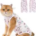 Avont Cat Recovery Suit - Kitten Onesie for Cats After Surgery, Cone of Shame Alternative Surgical Spay Suit for Female Cat, Post-Surgery or Skin Diseases Protection -Rainbow(M)
