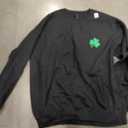 Mens St Patricks Day Sweater Embroidered Black (XLarge)