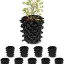 1 Gallon Air Pruning Containers New Plastic Nursery Pots Fruit Vegetable Garden Self-Planting Pots (10), Black (1G-10P)