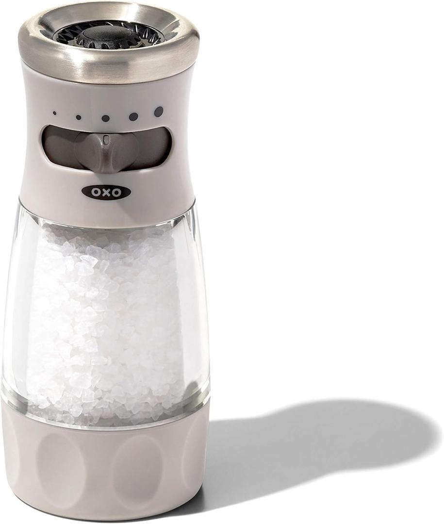 NEW OXO Good Grips Contoured Mess-Free Salt Grinder, Gray, One size
