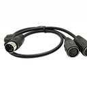 SinLoon DIN 5-Pin Splitter Y Adapter MIDI Cable, MIDI 5 Pin Male to Dual 2 x DIN-5 Female Extension Audio Cable (D5P M-2F, 0.5meter)