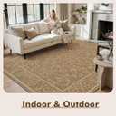 MontVoo-Outdoor Rug-Patio Rug 5x7 ft Polypropylene Indoor Outdoor Rugs Outdoor Carpet for Patio Deck Balcony Porch, Textured Weave, Durable for High Traffic, Fade-Resistant, Vintage Neutral Brown