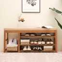 PETKABOO Shoe Rack Bench with Cushion 39.4, Shoe Rack for Front Door Entrance, Shoe Bench with Storage for Entryway Hallway Bedroom Living Room