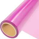 JOYIT Pink Cellophane Wrap Roll (50 Ft. Long X 35 in. Wide) - 2.5 Mil Thick Transparent Red Cellophane Wrapping Paper, Colored Cellophane Wrap for Gift Flower Basket Decoration