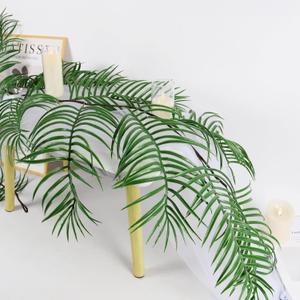 RECUTMS Artificial Palm Leaves Vine 6FT Fake Tropical Greenery Garland Faux Hanging Ivy Vines Wreaths Indoor Outdoor Home Wedding Jungle Hawaiian Luau Party DIY Fireplace Mantle Table Decoration