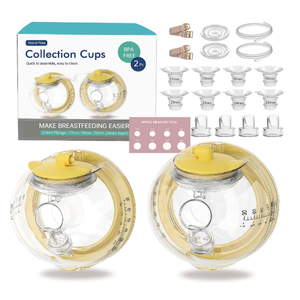 HandsFree Collection Cups Compatible with Spectra S1 S2 S9, Replace Breast Pump Kits Compatible with Spectra Breast Pumps, 27mm Flange + 17/19/21/24mm Inserts