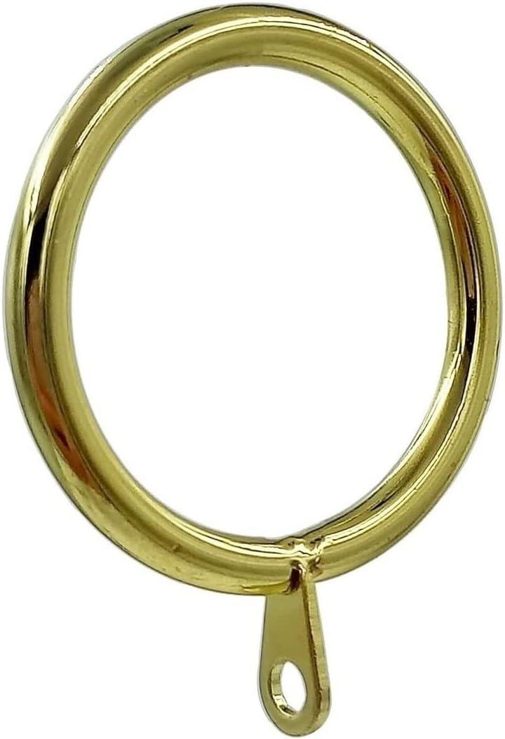 28Pcs Metal Flat Curtain Ring with Eyelet 1.5" Inner Diameter, Fits Up to 1 1/4-Inch Rod-Gold