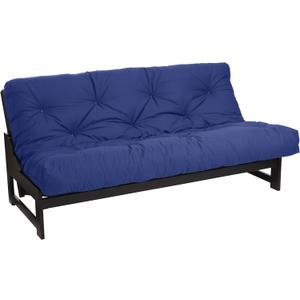 Mozaic Full Size 8-Inch Cotton Twill Gel Dual Memory Foam Futon Mattress, Blue