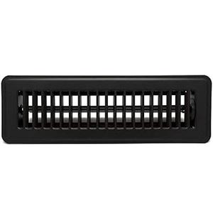3" X 10" Floor Register with Louvered Design - Heavy Duty Rigid Floor Air Supply with Damper & Lever - Outer Dimensions [ 4.5 X 11.5] - Black