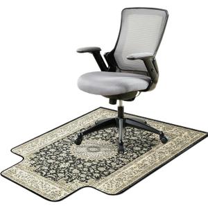 36" X 48" Office Chair Mat for Hardwood and Tile Floors, Under Desk Chair Mat for Carpet Protector Rolling Computer Chairs, Machine Washable Non-Slip Area Rug, Black