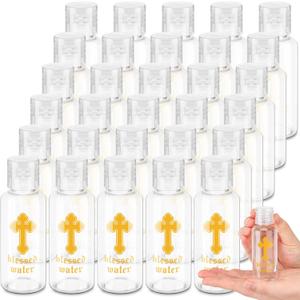 Chuangdi Holy Water Bottles Baptism Party Favor Transparent Holy Water Empty Containers with Golden Catholic Cross First Communion Gift for Guests Christian Thanksgiving Church(30 ml,30 Pcs)