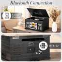 10-in-1 Record Player with Built-in Speakers Wireless Playback, CD & Cassette Player, USB Player, AM/FM Radio, 3 Speeds Turntable Vinyl Record Player Black