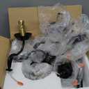 TOCHIC Black Gold Crystal Table Lamp, 5-Light Modern Bedside Lamp for Bedroom, 28" Tall Vintage Desk Lamp for Living Room, Home Office, Dining Room, Staircase, Entryway