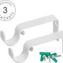 Ivilon Window Curtain Rod Decorative End Cap Design, 1 Inch Rod, 48 to 86 Inch. White