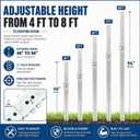 8 ft H x 2 in W Telescoping Square Sign Post, Adjustable 4'–8'
