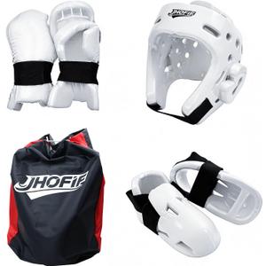 Martial Arts Karate Protective Sparring Gear Package Deal/Gift Adjustable Adult & Youth Headgear, Gloves & Kicks for MMA, Taekwondo, Boxing Training L