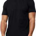 INTO THE AM Mens T Shirt - Short Sleeve Crew Neck Soft Fitted Tees S - 4XL Fresh Classic Tshirts (Black)